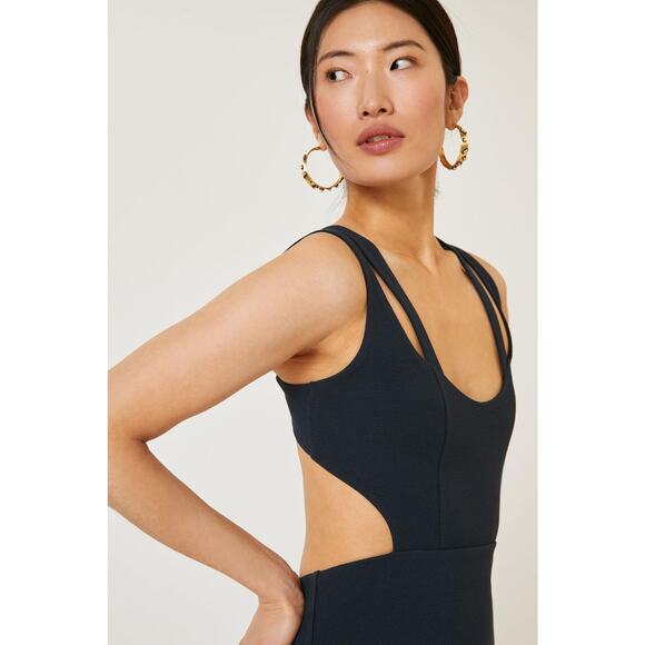 Anthropologie Maeve Open-Back Knit Black Maxi Dress - Large NEW - Picture 3 of 4